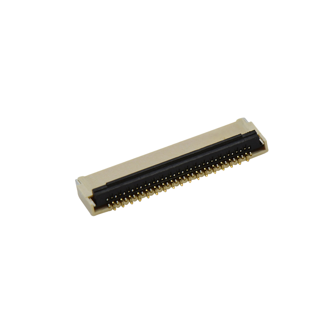 Pitch 0.30mm H0.9mm双排卧贴后掀盖双面接 FPC 35pin 本色 镀全金G/F